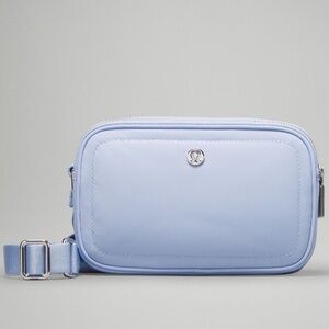 Blue Linen Crossbody Camera Bag 2L